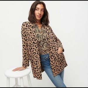 J. Crew Leopard Print Knit Blazer Cardigan